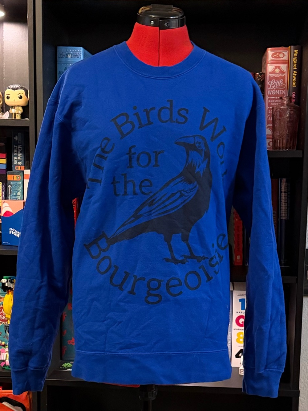 Port and Company Royal Blue Sweatshirt with Black Graphic